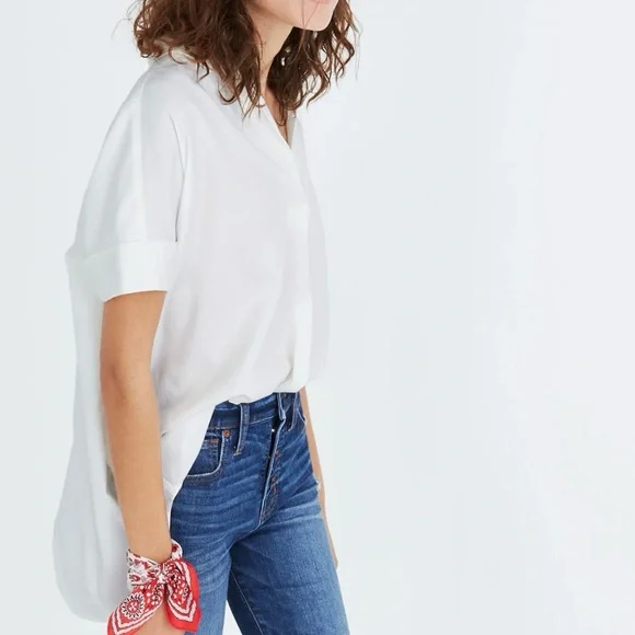 Madewell Courier Button-Back Shirt | White | Size M | Preowned - Picture 3 of 15